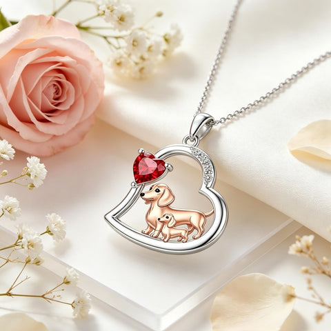 Sterling Silver Mother Daughter Two Hippo Two Elephant Two Horse Two Dachshund Two Cow Pendant Necklace