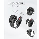 Sterling Silver Skull Couple Adjustable Spoon Ring