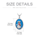 Sterling Silver Turquoise Raccoon Pendant Necklace
