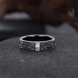 Sterling Silver 10K 14K 18K Gold Natural Leaf  Moss Agate Engagement Anniversary Couple Ring Sets