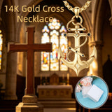 14K Gold Plated Cross Pendant Necklace Christian Jewelry Gifts
