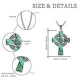 14K Gold Plated Celtic Vikin Cross Pendant Necklace Irish Jewelry Religious Protective Gift