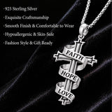Sterling Silver Cross Pendant Necklace Christian Religious Jewelry Gifts for Anniversary