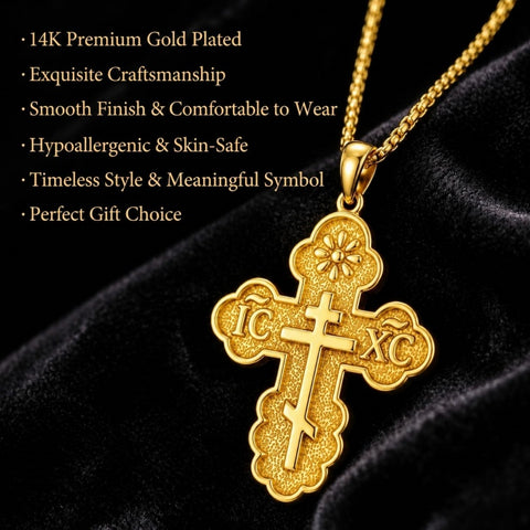 14K Gold Plated Cross Pendant Necklace  Religious Faith Jewelry Gifts for Christmas
