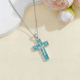 Sterling Silver Cross Pendant Necklace for Women Southwestern Cross Jewelry Gifts