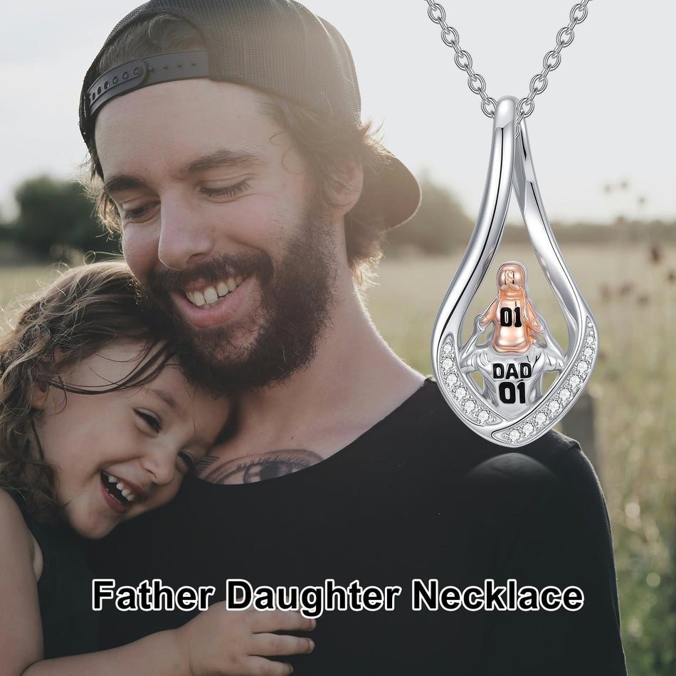 Sterling Silver Tree of Life Father Daughter Sister Pendant Necklace for Women Christmas Gift