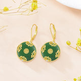 14K Gold Plated Natural Jade  Earrings for Women Good Fortune Jewelry Birthday Mother's Day Gifts