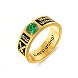Sterling Silver 10K 14K 18K Gold Personalized Birthstone Class Ring Graduation Jewelry