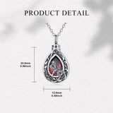 Sterling Silver Personalized Red Cubic Zirconia Butterfly Hummingbird Urn Necklace for Ashes