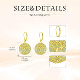 14K Gold Plated Natural Jade  Earrings for Women Good Fortune Jewelry Birthday Mother's Day Gifts