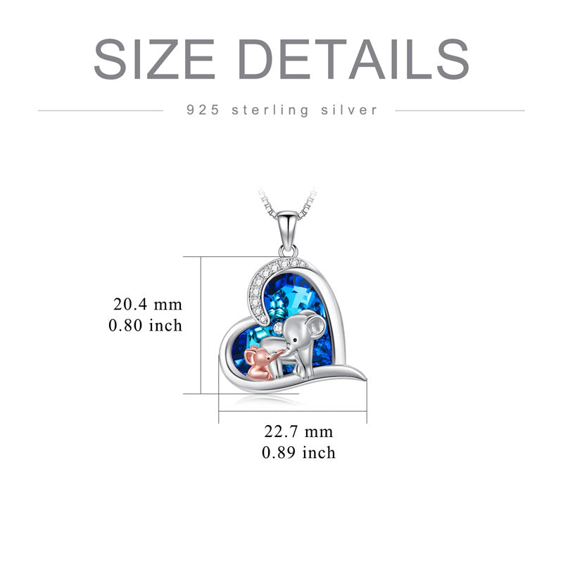 Sterling Silver Crystal Elephant Pendant Necklace