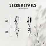 Sterling Silver Viking Raven Stud Dangle Earrings