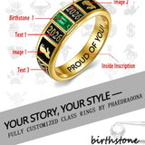 Copper Personalized Engraved Birthstone High School College Class Ring