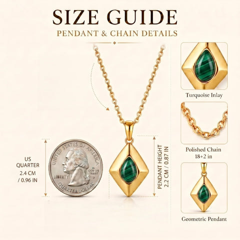 14K Gold Plated Bohemian Teardrop Pendant Necklace for Women