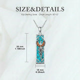 Sterling Silver Abalone Shell Bar Cardinal Bee Butterfly Hummingbird Dragonfly Phoenix Pendant Necklace for Women