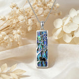 Sterling Silver Abalone Shell Bar Cardinal Bee Butterfly Hummingbird Dragonfly Phoenix Pendant Necklace for Women