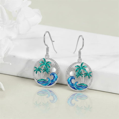 Sterling Silver Dolphin Dangle Earrings