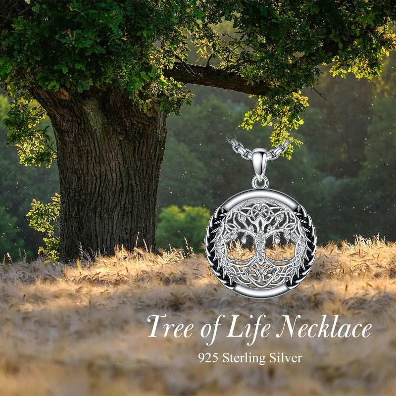 Sterling Silver Peace Sign Coexist Peace Symbol Pirate Tree of Life Thor's Hammer Wolf Raven Viking Series Necklace