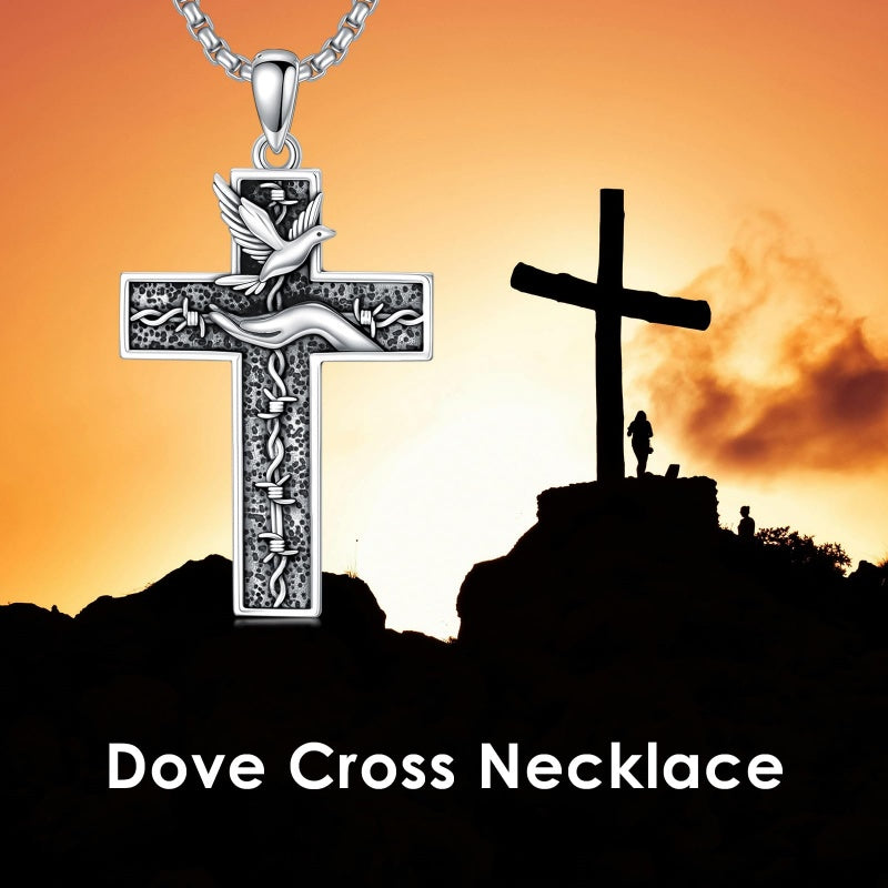 Sterling Silver Cross Pendant Necklace Christian Religious Jewelry Gifts for Anniversary