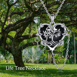 Sterling Silver Gothic Witches Heart Pendant Necklace