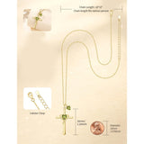 14K Gold Plated Birthstone Rose Cross Necklace for Women Faith Jewelry Gift