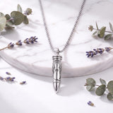 Sterling Silver Animal Angel Wings Pet Jesus Bullet Urn Necklaces for Ashes for Men