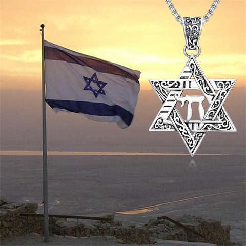 Sterling Silver Star of David Chai Cross Evil Eye Lion of Judah Menorah Tree of Life Protection Pendant Necklace