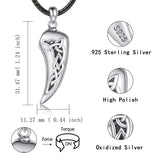 Sterling Silver Celtic Knot Wolf Tooth Urn Necklace for Ashes