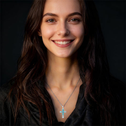 Sterling Silver Cross Pendant Necklace for Women Southwestern Cross Jewelry Gifts
