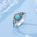 14K Gold Plated Turquoise Ring Western Jewelry Anniversary Birthday Gift for Women