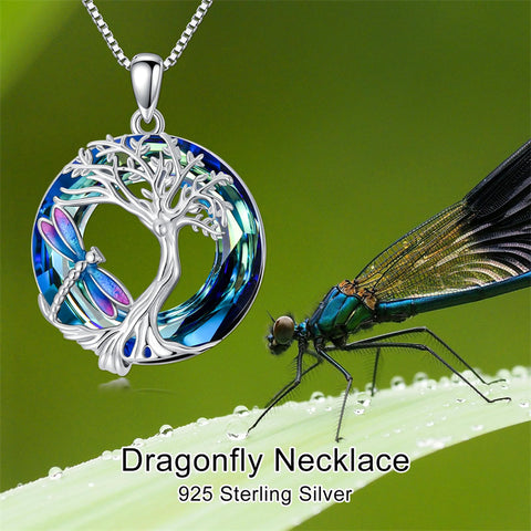 Sterling Silver Crystal Tree of Life Cardinal  Cat Hummingbird Dog Dragonfly Eagle Pendant Necklace