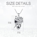 Sterling Silver Tragedy Comedy Mask Drama Theater Pendant Face Pendant Necklace