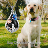 Sterling Silver Obsidian Bunny Cat Elephant Dog Fox Teardrop Pendant Necklace