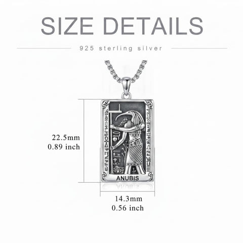 Sterling Silver Tarot Card Pendant  Necklace for Men Gothic Amulet Jewelry