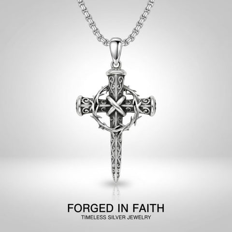 Sterling Silver Cross Pendant Necklace Christian Religious Jewelry Gifts for Anniversary