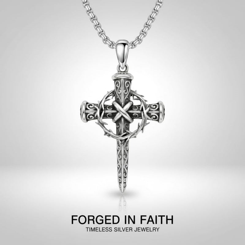 Sterling Silver Cross Pendant Necklace Christian Religious Jewelry Gifts for Anniversary