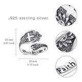 Sterling Silver Cross Adjustable Spoon Ring