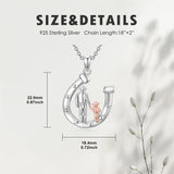 Sterling Silver Father Daughter Western Cowgirl Pendant Necklace