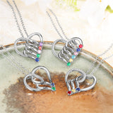 Sterling Silver Personalized  Engraved 2-6 Names Family Pendant Necklace