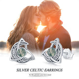 Sterling Silver Celtic Knot Moon Stud Earrings