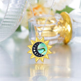 Sterling Silver Abalone Shell Sunflower Pendant Necklace
