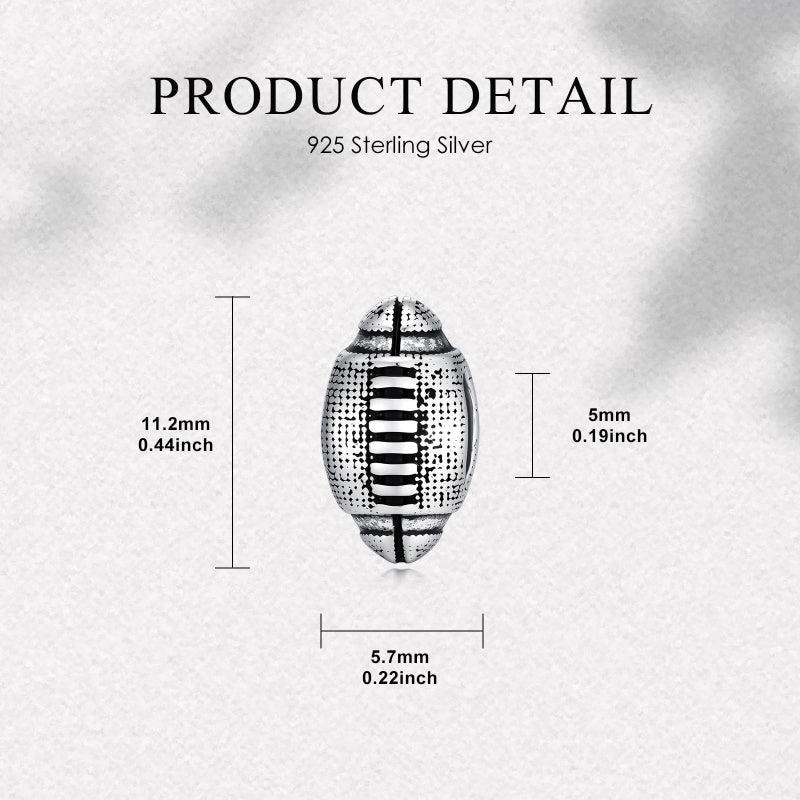 Sterling Silver Volleyball Baseball Basketball Football Soccer Sport Charm Beads