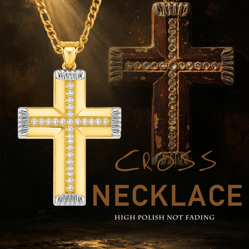 14K Gold  Plated Cross Necklace Simple Religious Jewelry Gift