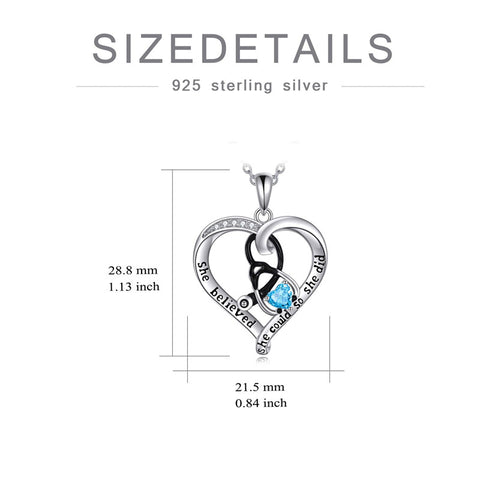10K 14K 18K Gold Birthstone Caduceus & Stethoscope Pendant Necklace