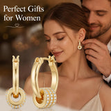 14K Gold Plated Cubic Zirconia Knot  Earrings for Women