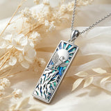 Sterling Silver Abalone Shell Bar Cardinal Bee Butterfly Hummingbird Dragonfly Phoenix Pendant Necklace for Women