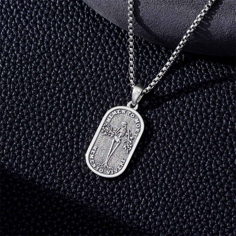 Sterling Silver Memento Mori Tree of Life Anubis Pendant Viking Amulet   Protection Pendant Necklace Egyptian Jewelry