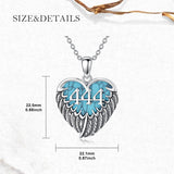 Sterling Silver Turquoise Angel Number 11:11 111 333 444 Pendant Necklace