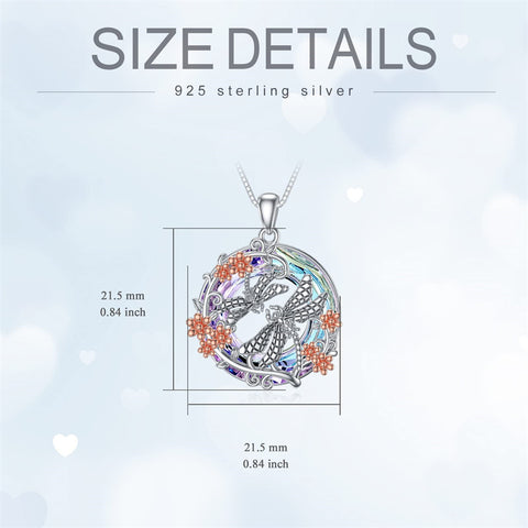 Sterling Silver Crystal Dragonfly Pendant Necklace