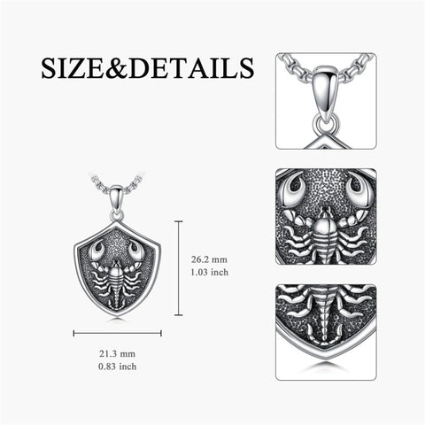 Sterling Silver  Eagle Elephant Fox Octopus Trident  Pig Raven Scorpion Pendant Necklace